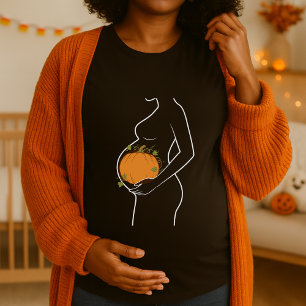 Maternity Halloween Pumpkin Inside Belly  T-Shirt