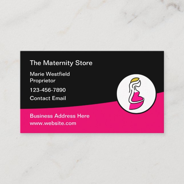 Maternity Medical Business Cards Trendy Design (Front)