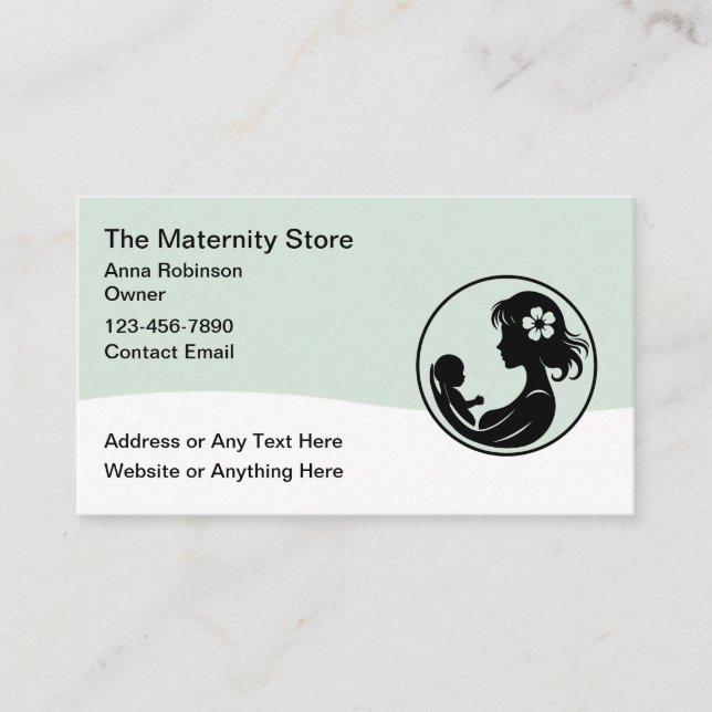 Maternity Modern Trendy Child Care  Business Card (Front)