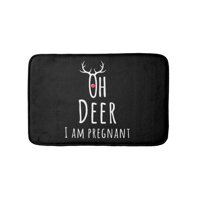 Maternity Pregnancy Pregnant Baby Christmas Deer Bath Mat (Front)