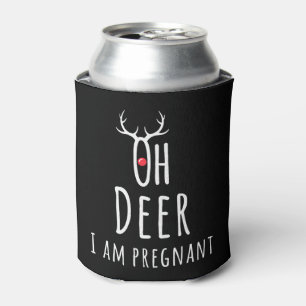 Maternity Pregnancy Pregnant Baby Christmas Deer Can Cooler