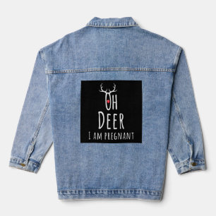 Maternity Pregnancy Pregnant Baby Christmas Deer Denim Jacket