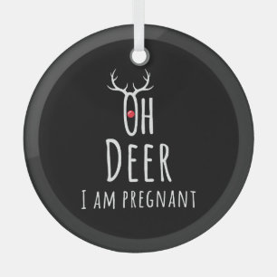 Maternity Pregnancy Pregnant Baby Christmas Deer Glass Tree Decoration