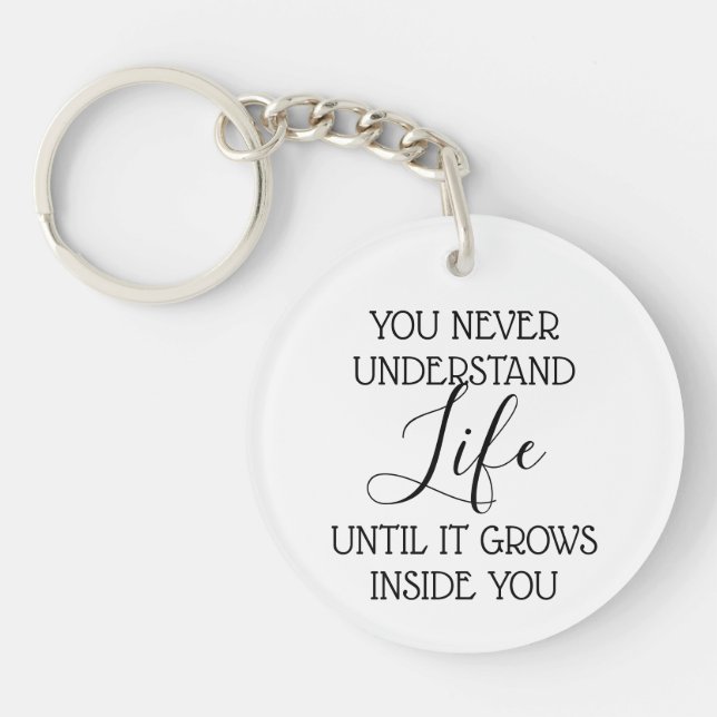 Maternity Sonogram Custom Photo Keychain (Front)