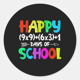 Math 100 Days Of School Math Teacher 100th Day Classic Round Sticker