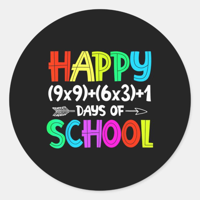 Math 100 Days Of School Math Teacher 100th Day  Classic Round Sticker (Front)