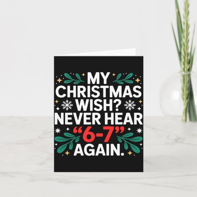 Math 67 Meme Funny Six Seven Christmas Student 6 7 Card (Front)