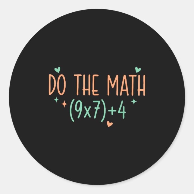 Math 67 Meme Six Seven Classic Round Sticker (Front)