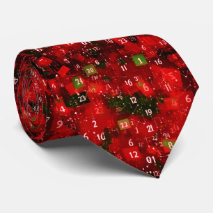 Math Abstract Christmas Red Green Tie