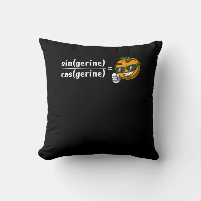 Math Algebra Tangerine Funny Science Joke Cushion (Front)