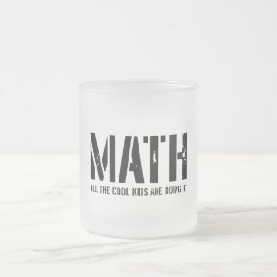 Math and Cool Kids Frosted Glass Coffee Mug