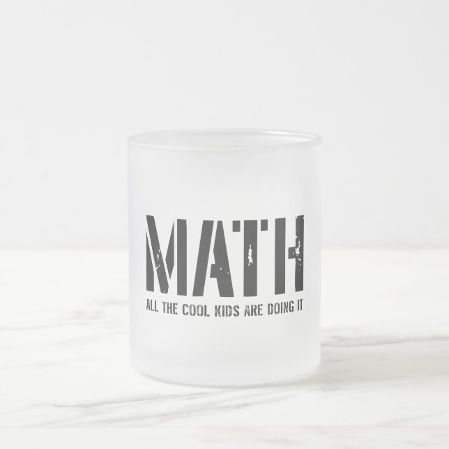 Math and Cool Kids Frosted Glass Coffee Mug (Center)