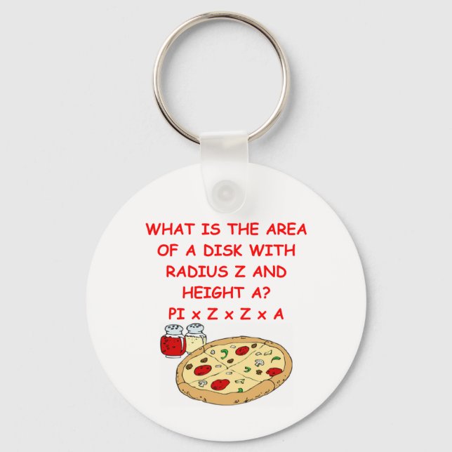 math and pizza key ring (Front)