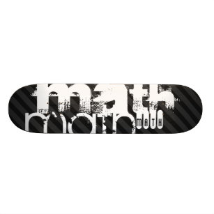 Math; Black & Dark Grey Stripes Skateboard
