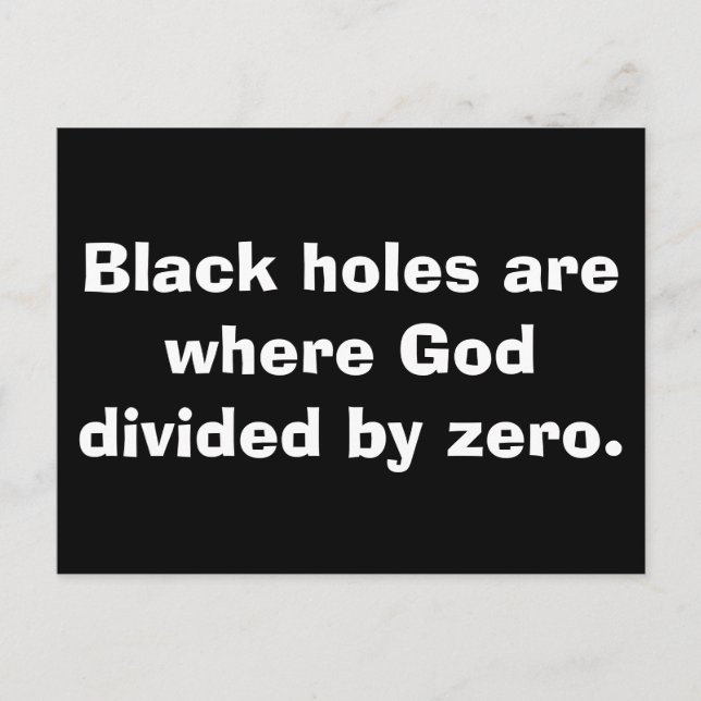 Math Black Hole Postcards (Front)