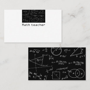 Math blackboard math teacher business card