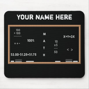 Math blackboard mouse mat