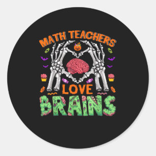 Math Brain Heart Skeleton Hand Zombie Halloween Classic Round Sticker