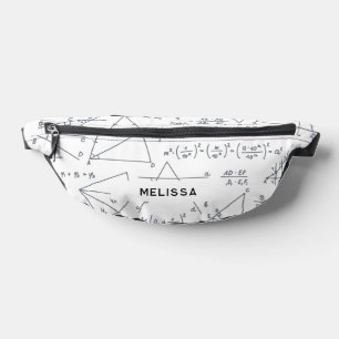 Math Calculations and Shapes Pattern Personalised Bum Bags