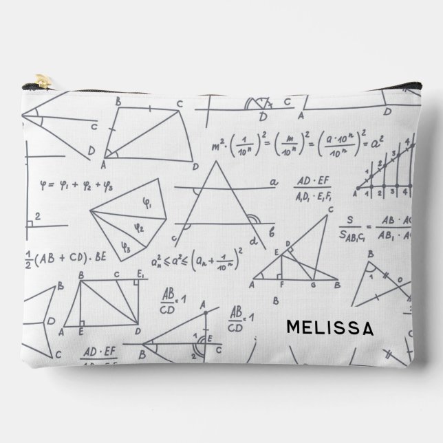 Math Calculations and Shapes Personalised Accessory Pouch (Front)