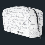 Math Calculations and Shapes Personalised Name Dopp Kit<br><div class="desc">Elevate your travel game with our personalised dopp kit, featuring a sleek design adorned with a captivating math and graphs pattern background. Practicality meets style as this compact organiser keeps your grooming essentials neatly arranged whether you're jet-setting across the globe or simply heading to the gym. With customisable options, you...</div>