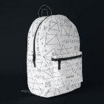 Math Calculations and Shapes Personalised Printed Backpack<br><div class="desc">Math and statisticians design pattern sling bag for any nerd. Add a name by clicking the "Personalise" button. A perfect blend of style and functionality. Features a unique pattern background, this bag adds a pop of personality to your everyday ensemble. Whether you're running errands or exploring the city, its adjustable...</div>