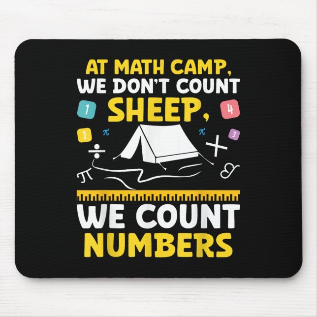 Math Camp Math Camper Mathematician Camping Mathem Mouse Mat (Front)