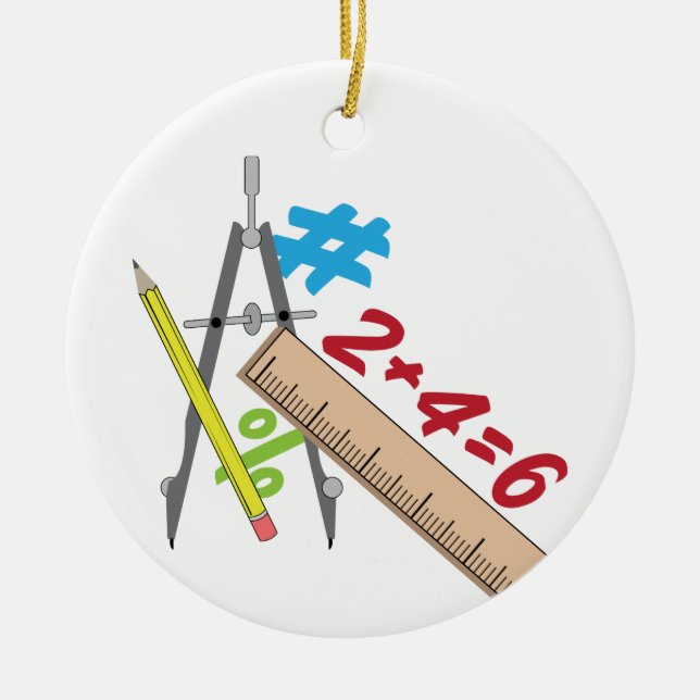 Math Ceramic Tree Decoration (Front)