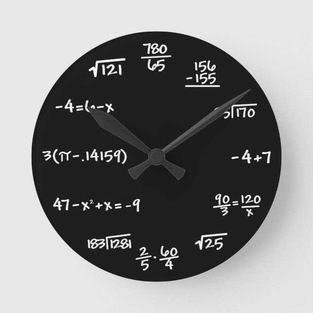 Math Chalkboard Clock - Solve the Time (Front)