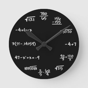 Math Chalkboard Clock - Solve the Time