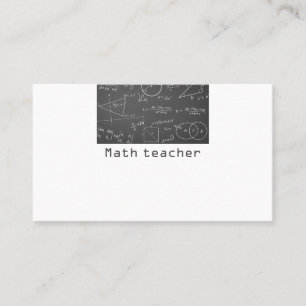 Math chalkboard math teacher business card