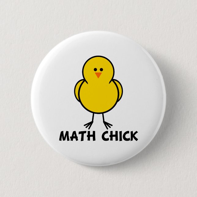 Math Chick 6 Cm Round Badge (Front)