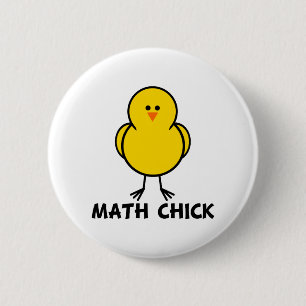 Math Chick 6 Cm Round Badge