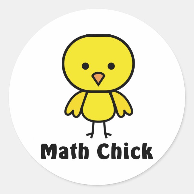 Math Chick Classic Round Sticker (Front)