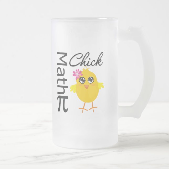 Math Chick Frosted Glass Beer Mug (Right)