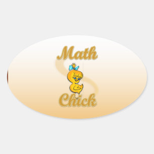 Math Chick Oval Sticker