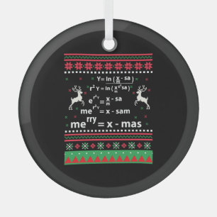 MATH CHRISTMAS GLASS TREE DECORATION