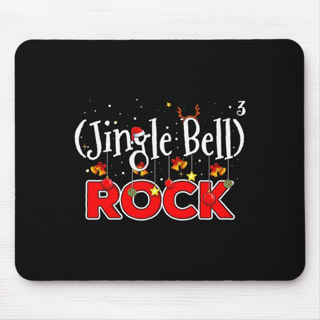 Math Christmas Jingle Bells Rock Math Funny Christ Mouse Mat (Front)