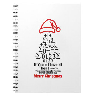 Math Christmas Tree Notebook - Love Gift