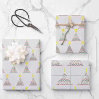 Math christmas trees wrapping paper sheet