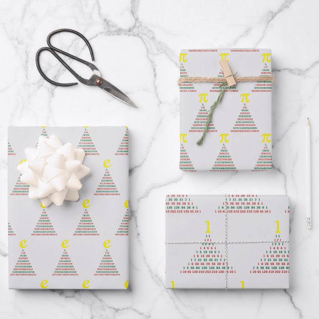 Math christmas trees wrapping paper sheet (Front)