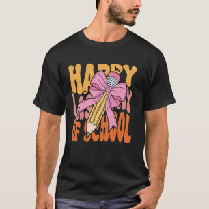 Math Coach Happy Last Day of School Coquette Bow P T-Shirt