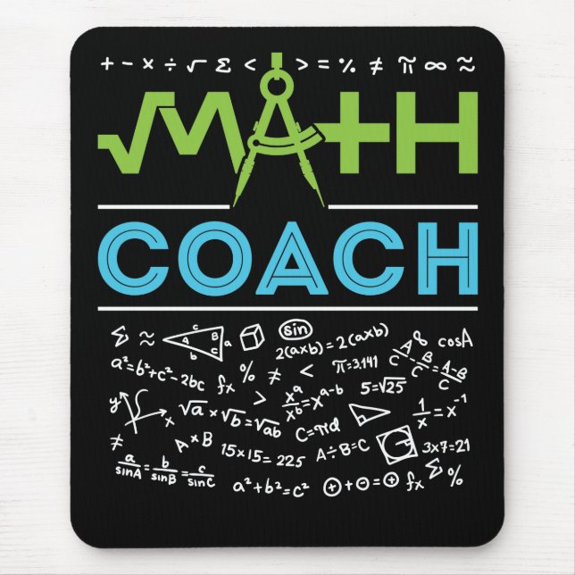 Math Coach Mathematics Tutor Mouse Mat (Front)