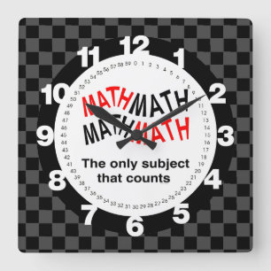 Math Counts Wavy Square Wall Clock