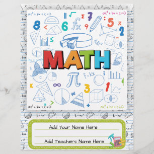 Math Custom Binder Cover   Editable Design Flyer