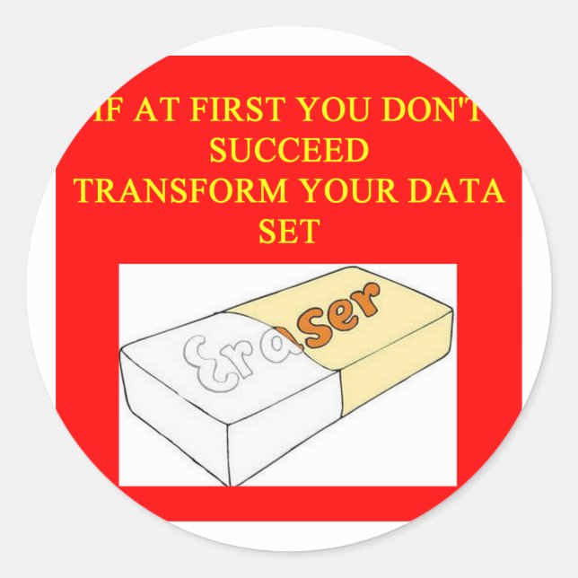 math data set classic round sticker (Front)
