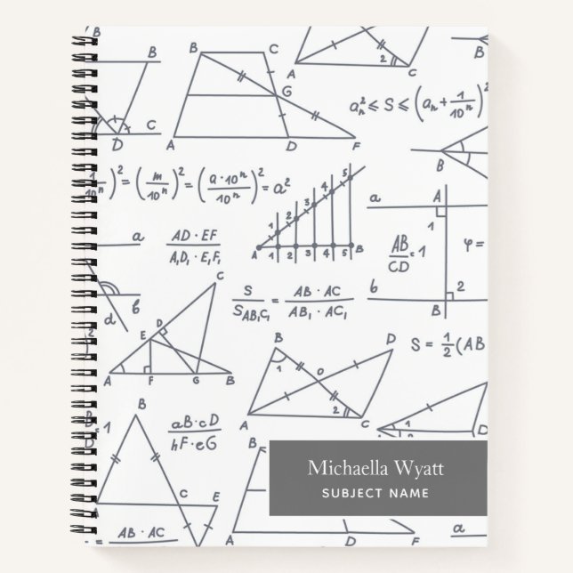 Math Diagrams Pattern Modern Graph Paper Notebook (Front)