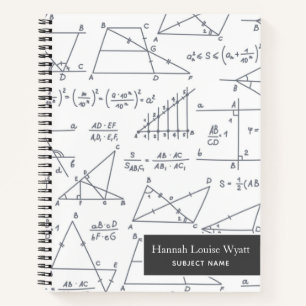 Math Diagrams Pattern School Teacher Graph Paper Notebook