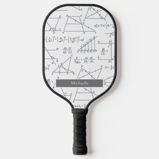 Math Diagrams Pattern Schools Event Pickleball Paddle (Front)