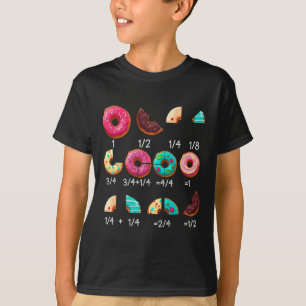 Math Donut Fraction Byck To School Teacher Gifts T T-Shirt